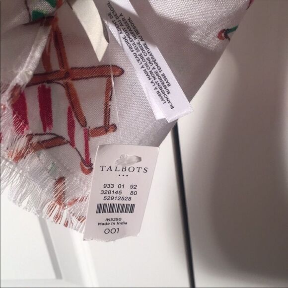 Talbots Rare Lounge Chair Print Summer Scarf Wrap - Picture 4 of 6